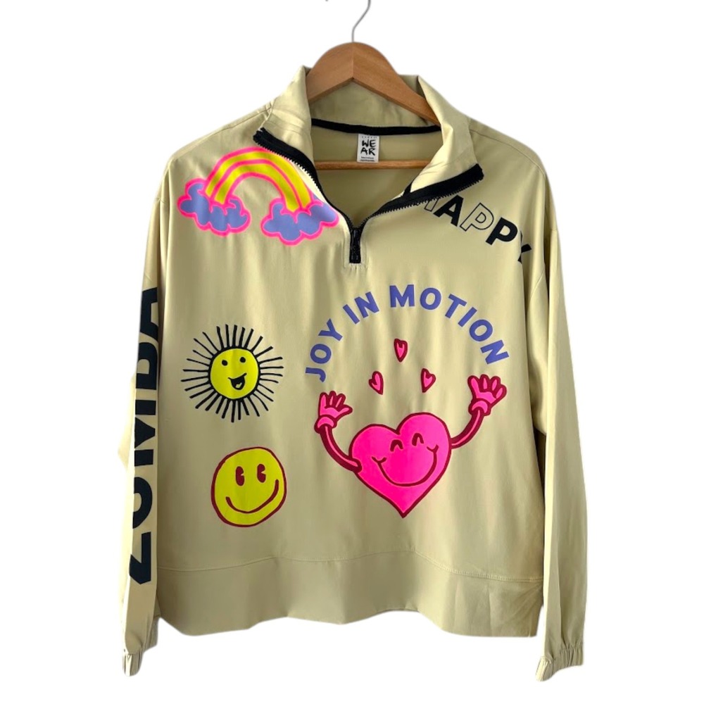 Zumba Wear Joy In‎ Motion Quarter Zip Pullover Graphic Lightweight Athleisure M